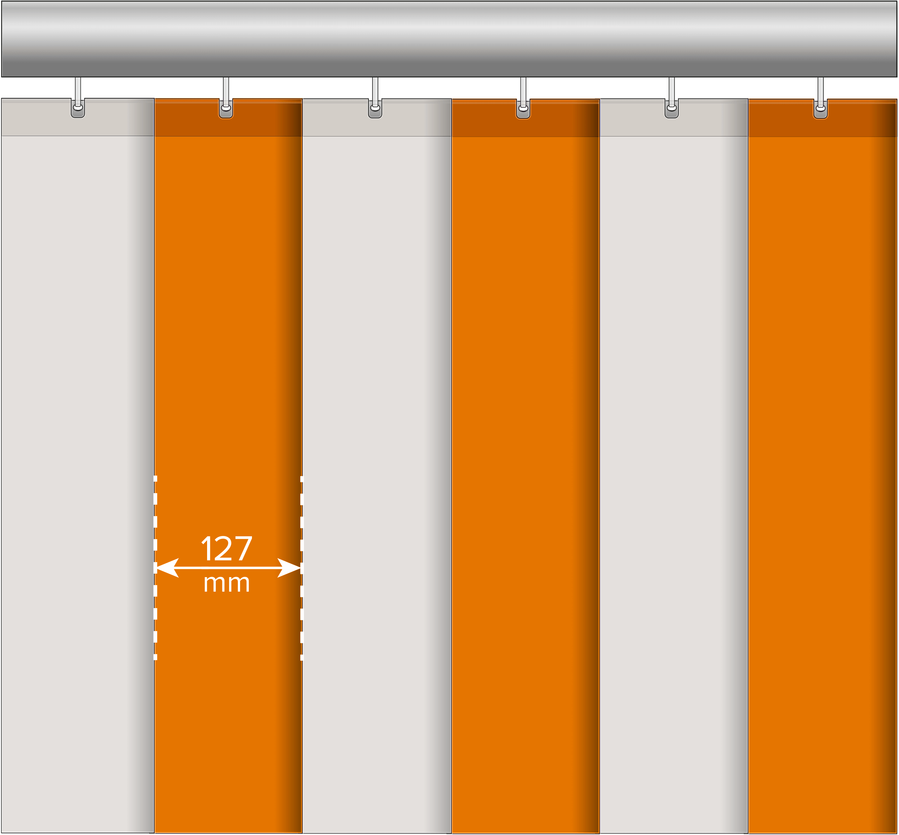 Lamellenvorhang Funktion sk 127mm zweifarbig PLIJARO